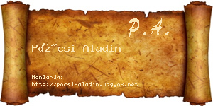 Pócsi Aladin névjegykártya